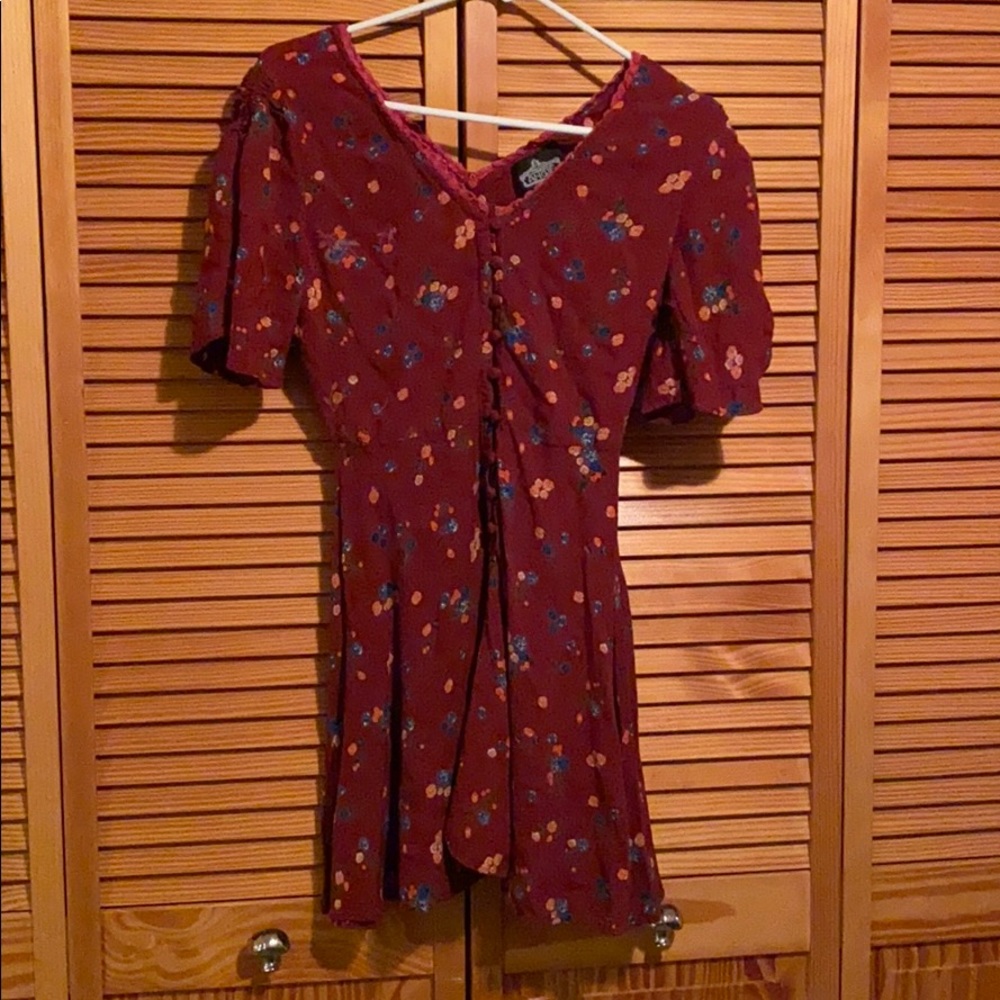 Women’s fabric covered button front dress